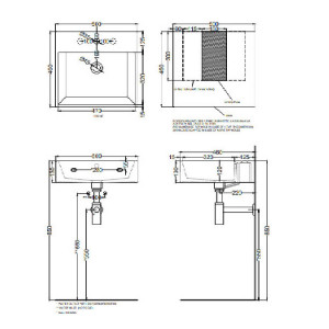 Lavabo sospeso rettangolare 50x46 cm Smile bianco lucido - Ceramica Ci 2