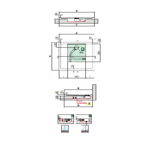 Piatto doccia 90x70x4.5 cm New Olympic bianco lucido - Novellini