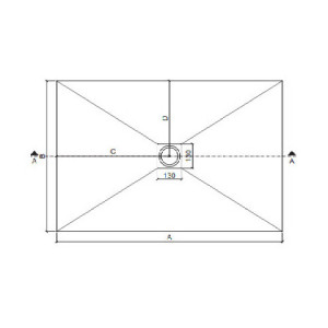 Piatto doccia 90x70 cm Essential bone - Fiora 2
