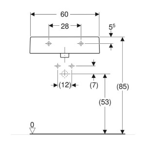 Lavabo Closer Geberit bianco lucido bacino rettangolare su Meglioalge 2