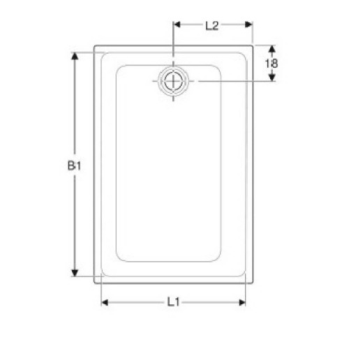 Piatto doccia 90x70 cm bianco lucido antiscivolo - Geberit