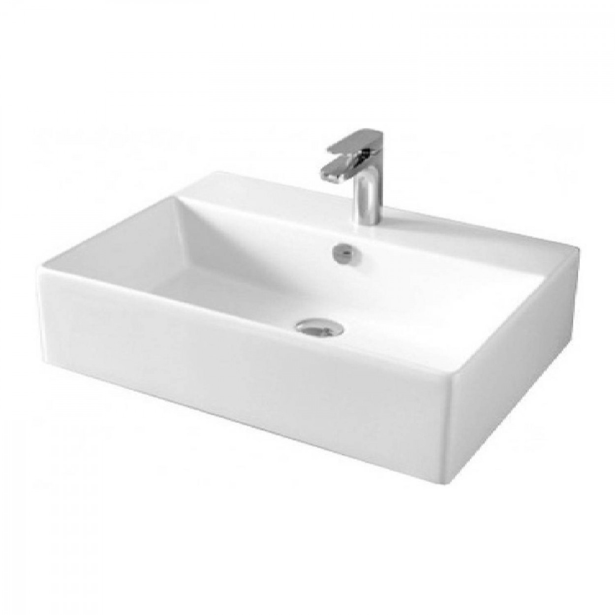 Lavabo sospeso/appoggio 65x48cm Quadro bianco lucido - Artceram srl