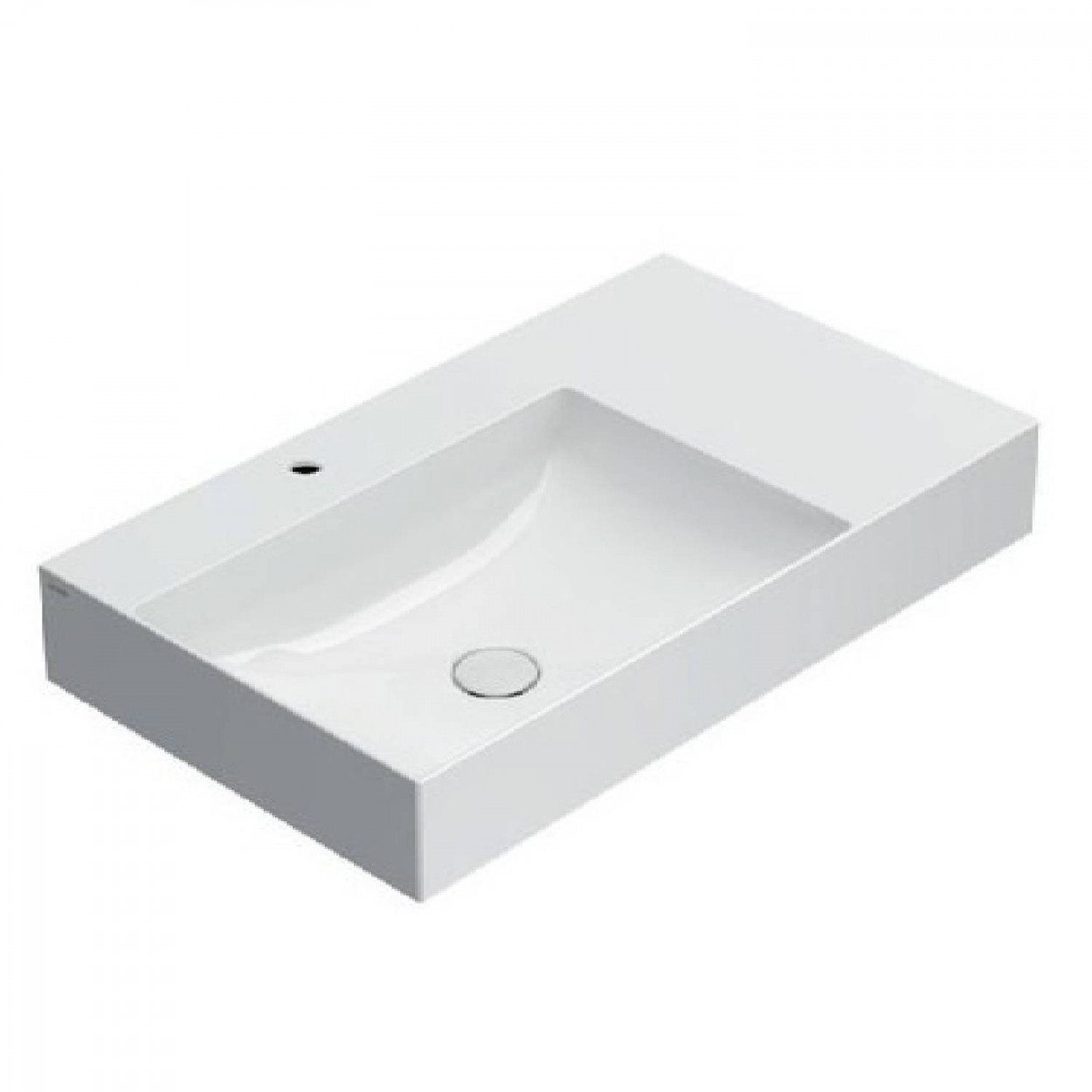 Lavabo vasca decentrata 80x47 cm T-Edge bianco lucido - Globo