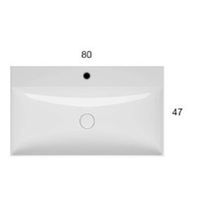 Lavabo sospeso 80x47 cm T-Edge bianco lucido - Globo | Meglioalge.it 2