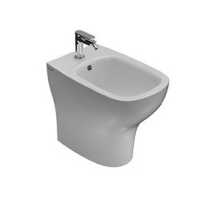 Bidet a Terra Filo Muro Genesis 57x37cm Bianco Lucido - Globo