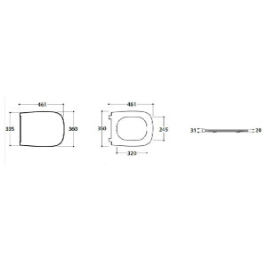 Coprivaso rimovibile con chiusura rallentata Genesis bianco lucido - G 2