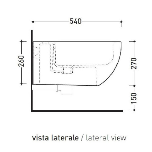 Bidet sospeso monoforo App 54x36 cm bianco lucido - Flaminia