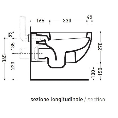 Vaso sospeso con brida App bianco lucido - Flaminia