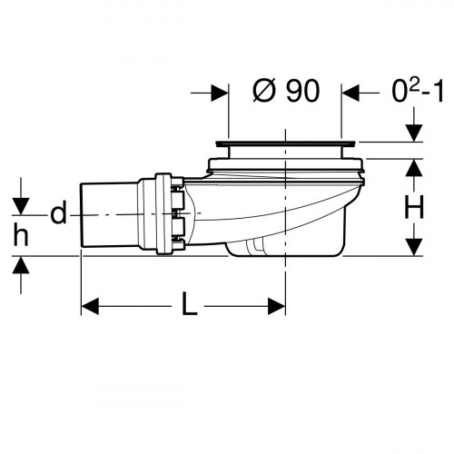 Sifone piatto doccia 90 mm cromo con piletta - Geberit | Meglioalge