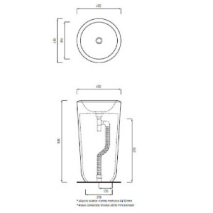 Lavabo freestanding 45x45x82 cm Fluid bianco lucido - Ceramica Cielo 2