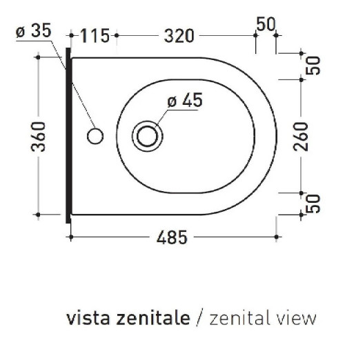 Bidet sospeso Link 48,5x36 cm bianco lucido - Flaminia