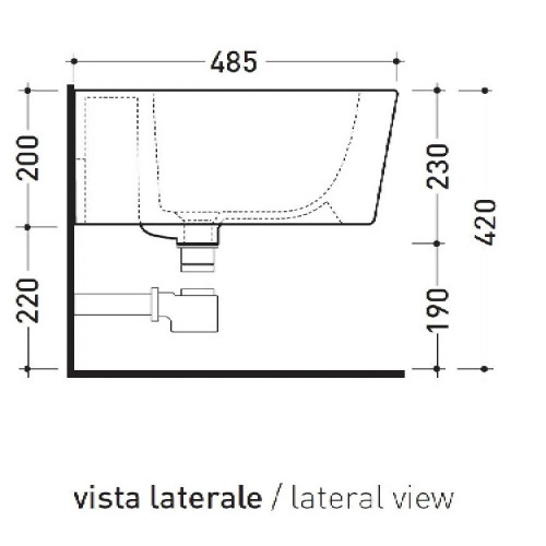 Bidet sospeso Link 48,5x36 cm bianco lucido - Flaminia