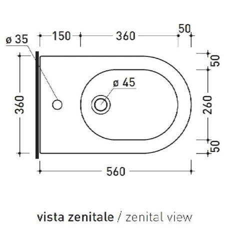 Bidet sospeso Link 56x36 cm bianco lucido - Flaminia