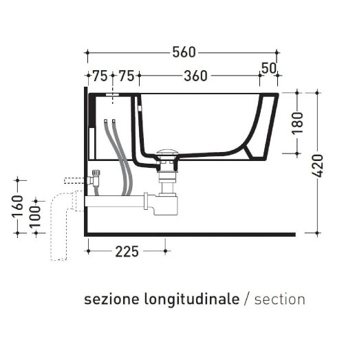 Bidet sospeso Link 56x36 cm bianco lucido - Flaminia