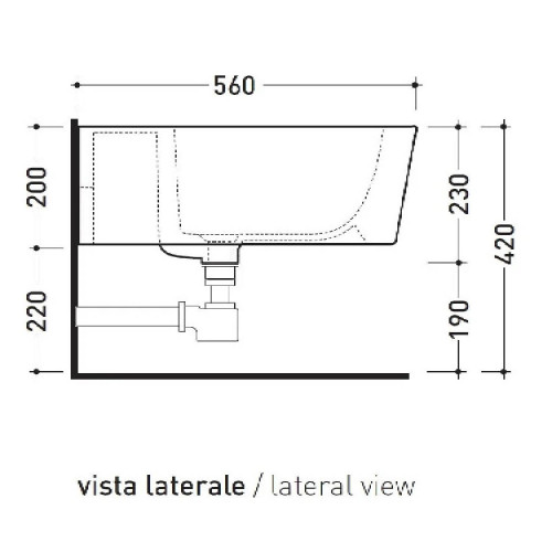 Bidet sospeso Link 56x36 cm bianco lucido - Flaminia