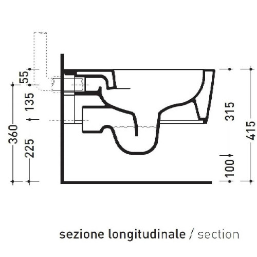 Vaso sospeso con sistema Go Clean Link bianco lucido - Flaminia