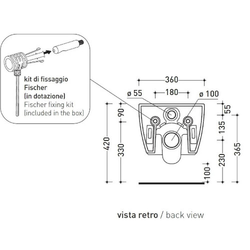 Vaso sospeso con sistema go clean App bianco lucido - Flaminia