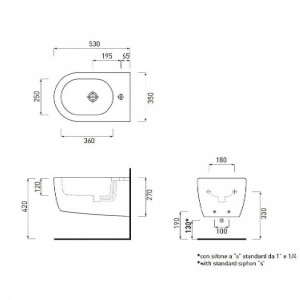 Bidet sospeso New Smile bianco lucido - Ceramica Cielo 2