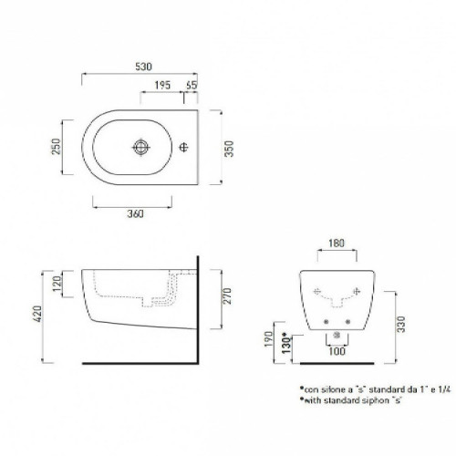 Bidet sospeso New Smile bianco lucido - Ceramica Cielo