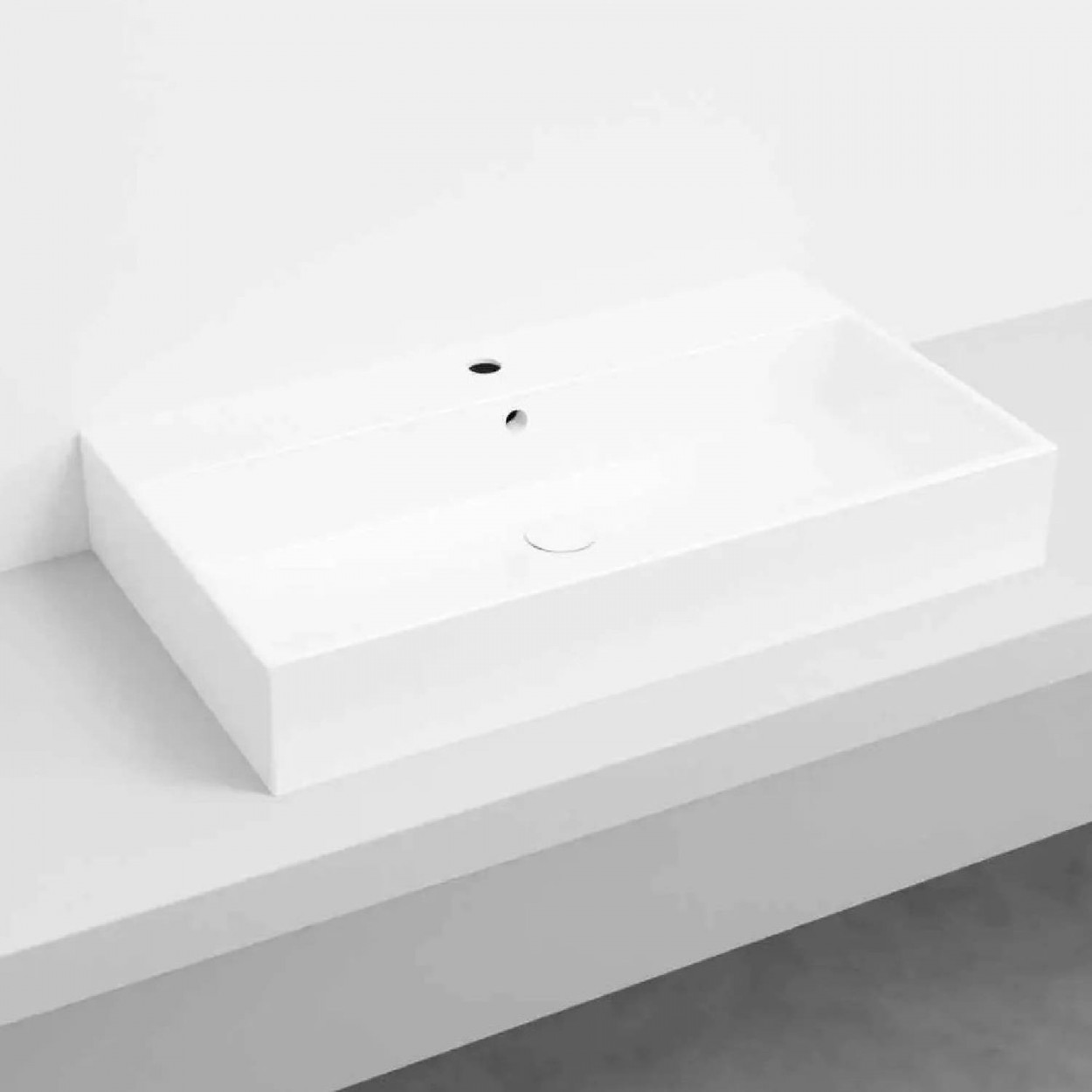 Lavabo rettangolare d'appoggio Smile 80x46 cm bianco lucido - Cielo