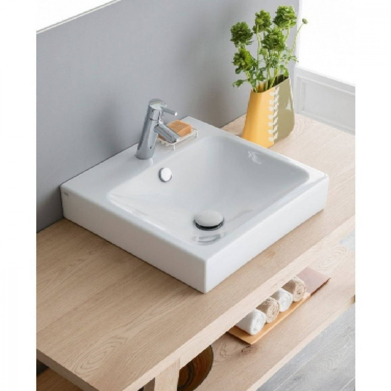 Lavabo Square Smile 48x48 cm bianco lucido - Ceramica Cielo