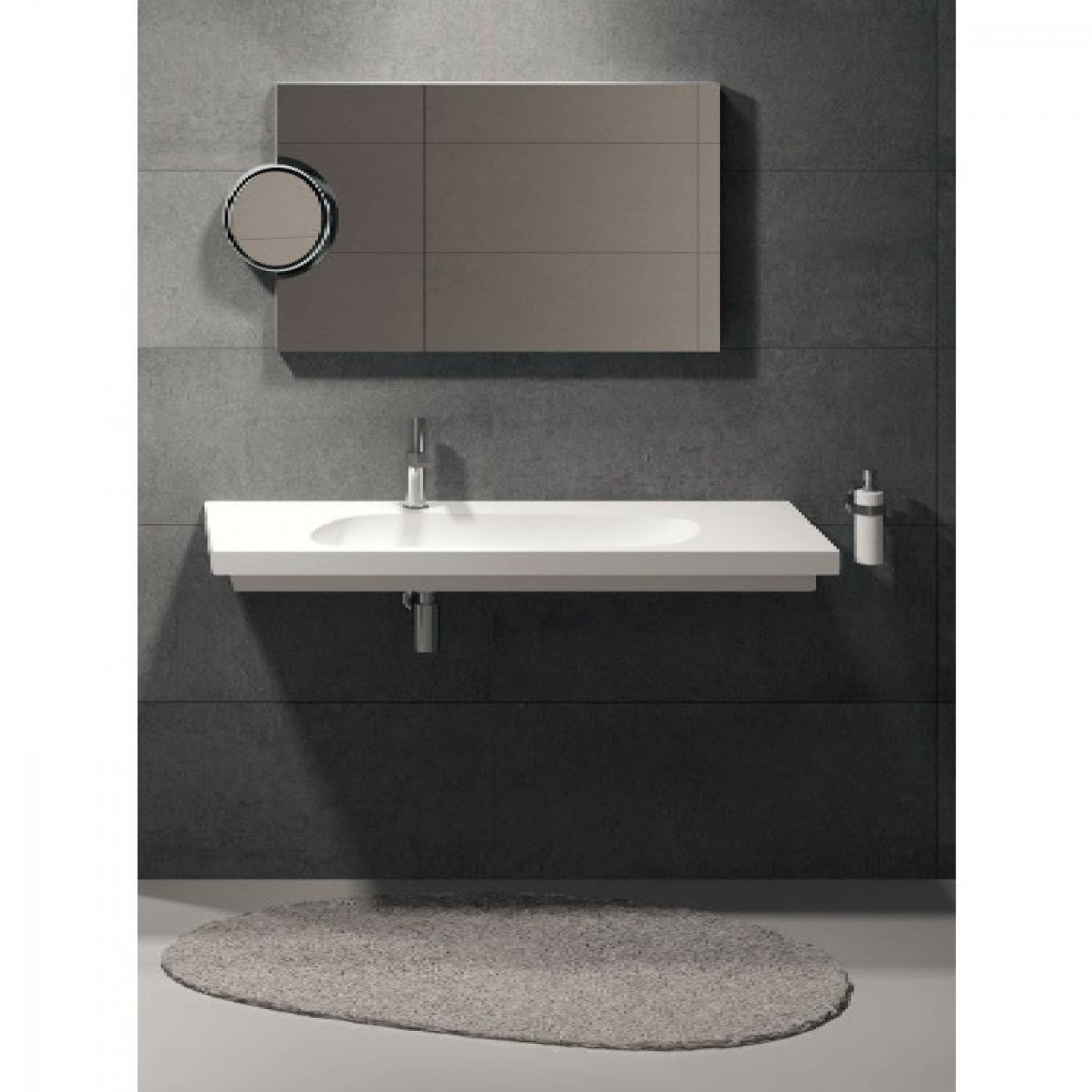 Lavabo sospeso o da appoggio 140x48 cm Enjoy bianco lucido - Ceramica