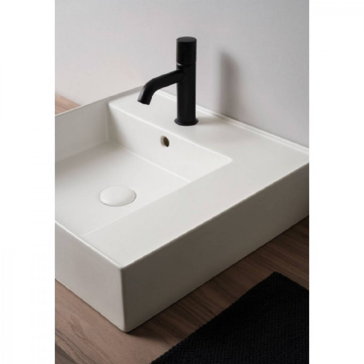 Lavabo da appoggio rettangolare Enjoy 60x48 cm bianco lucido - Ceramic