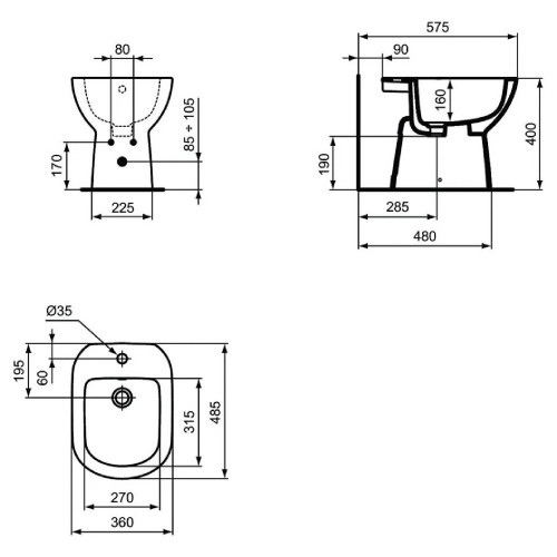 Bidet a terra ILife A bianco lucido - Qualità Ideal Standard | Meglioa