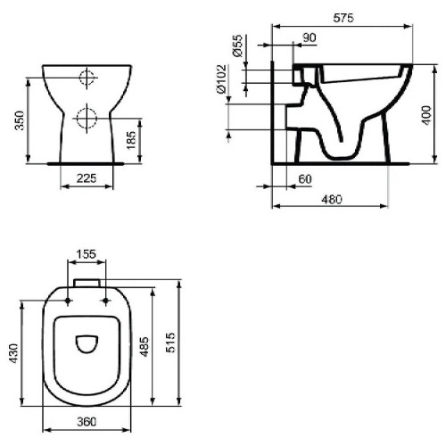 Vaso Staccato da Parete iLife A Bianco Lucido - Ideal Standard | Megli