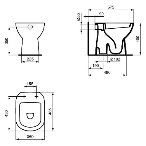 Vaso Staccato da Parete ILife A Bianco Lucido - Ideal Standard