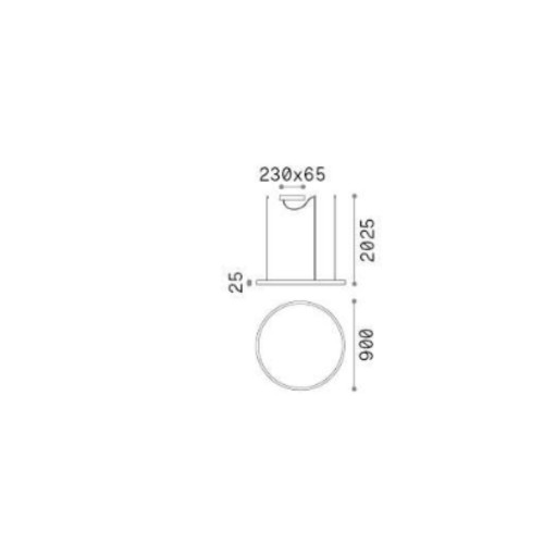Lampada a sospensione Oracle slim Sp d090 round nero - Ideal Lux