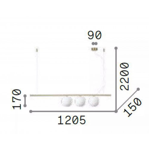 Lampada a sospensione Perline sp3 oro - Ideal Lux