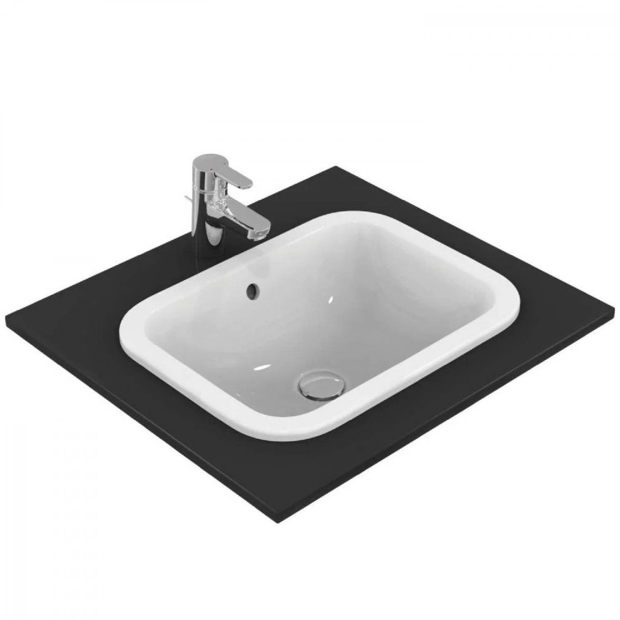 Lavabo da Incasso Soprapiano 500 mm Connect Bianco Lucido | Ideal Stan