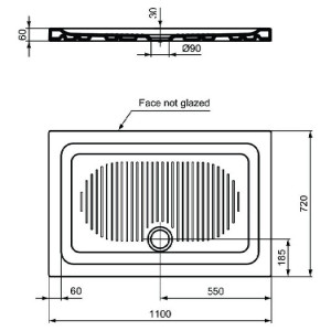 Piatto doccia rettangolare 110x72 cm Connect bianco lucido | Ideal Sta 2