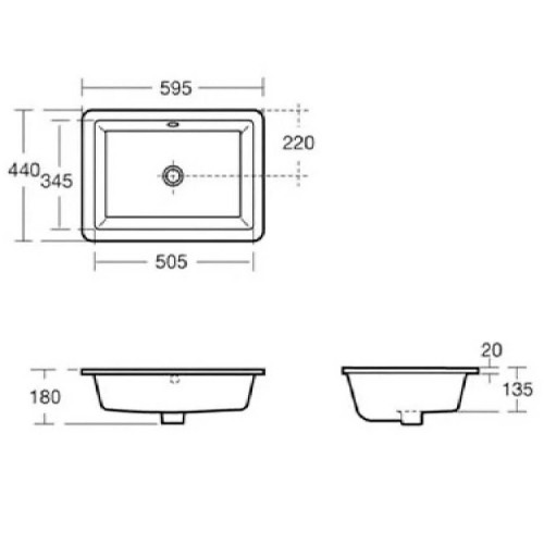 Lavabo da incasso sottopiano 50x34 cm Strada bianco lucido | Ideal Sta