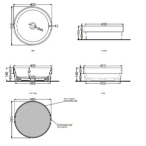 Lavabo semincasso tondo 40x40 cm Enjoy bianco lucido - Ceramica Cielo 2