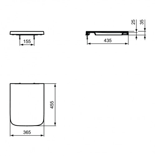 Coprivaso Slim Blend Cube Ideal Standard | Bianco Opaco con Chiusura R