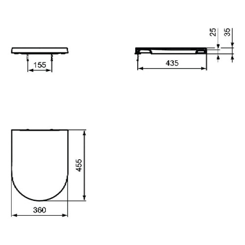 Coprivaso Slim Blend Curve Bianco Opaco | Chiusura Rallentata - Ideal
