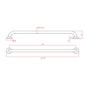 Maniglia di sicurezza 90 cm Lineare bianco - Goman 2