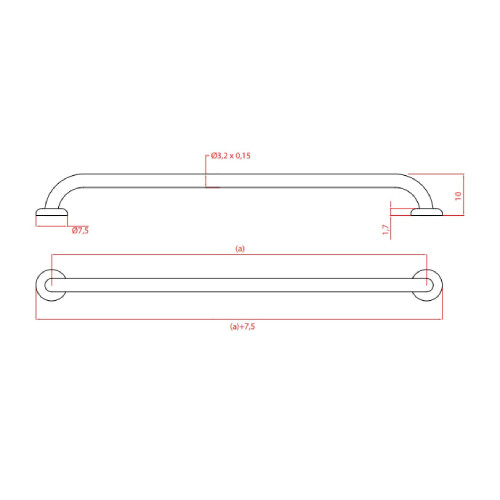 Maniglia di sicurezza 90 cm Lineare bianco - Goman