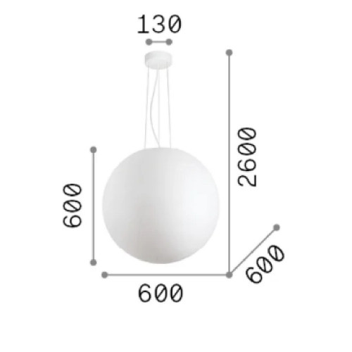 Lampada a sospensione Carta 60 cm sp1 d50 bianco - Ideal Lux