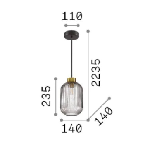 Lampada a sospensione Mint-1 sp1 14 cm fumè - Ideal Lux