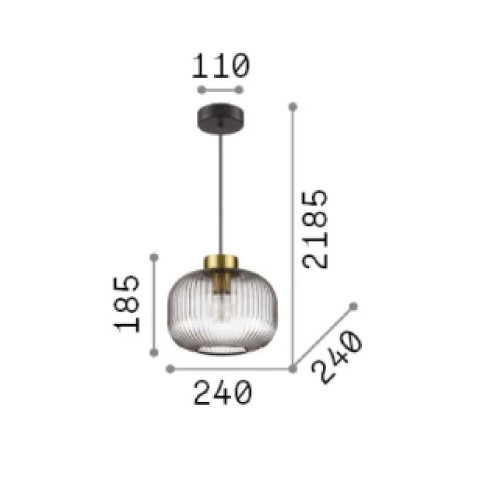 Lampada a sospensione Mint-2 sp1 24 cm fumè - Ideal Lux