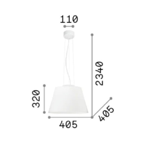Lampada a sospensione Cylinder sp1 bianco - Ideal Lux