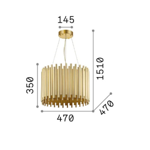 Lampada a sospensione Pan sp5 oro - Ideal Lux