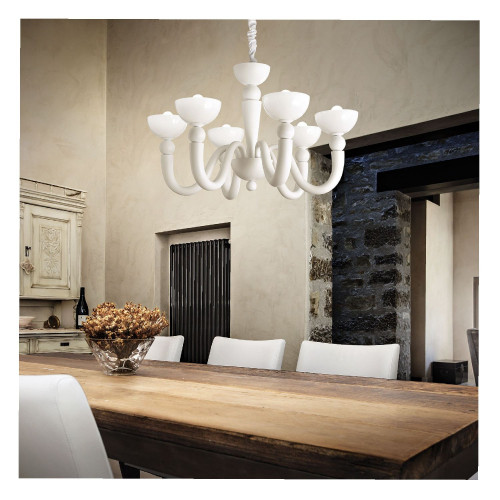 Lampada a sospensione Bon Bon sp6 bianco - Ideal Lux