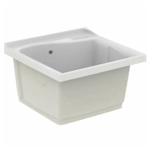 Lavatoio da incasso 60x60 cm Lago ceramica bianco lucido - Ideal Stand