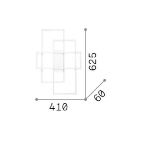 Lampada da soffitto Frame rettangolare bianco - Ideal Lux