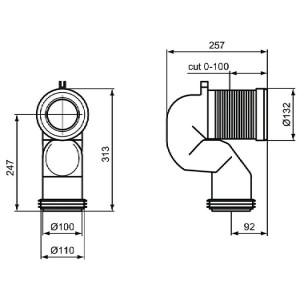 Curva tecnica universale Multisuite per vaso a terra filo parete 2