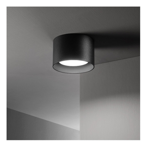 Lampada da soffitto Spike Rotondo nero - Ideal Lux